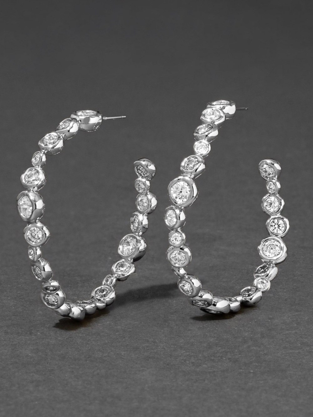 Alexis Bittar Asterales Silver Large Hoop
Earrings